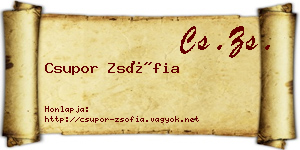 Csupor Zsófia névjegykártya