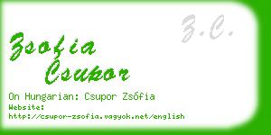 zsofia csupor business card